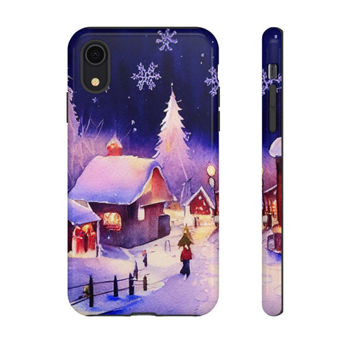 Christmas Homes in the Snow - Impact Resistant Phone Case iPhone XR Glossy